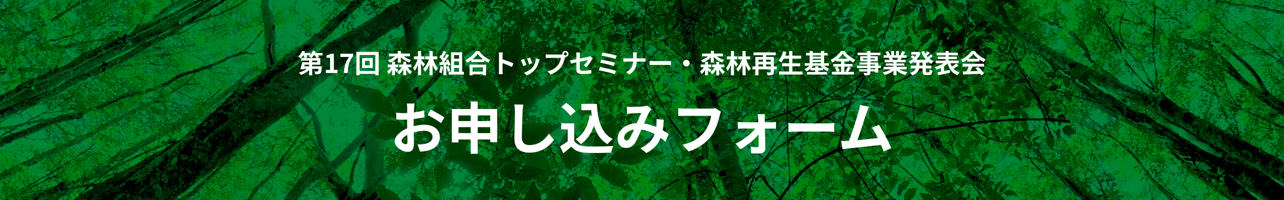 第17回 森林組合トップセミナー・森林再生基金事業発表会 申し込みフォーム